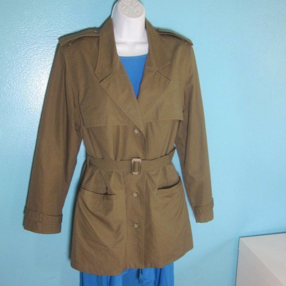 VINTAGE Late 70's Banana Republic Cotton Travel Trench Coat Womens Size M Safari